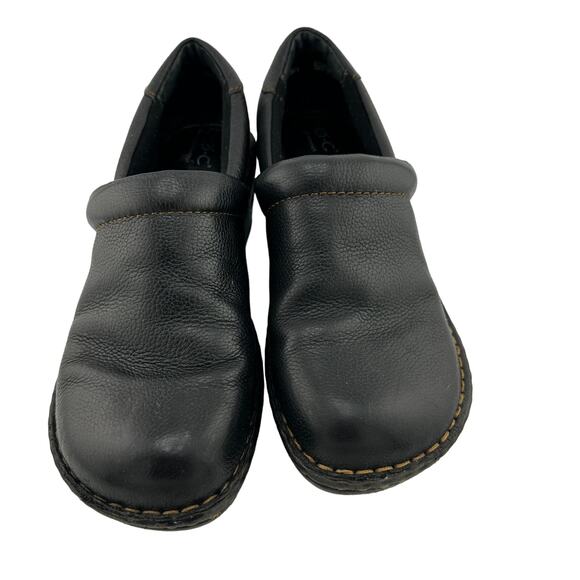 BOC Born Concept Shoes Womens 9M Peggy Clogs Black Leather Comfort Low - Picture 2 of 6